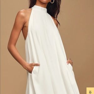 Halter neck white dress